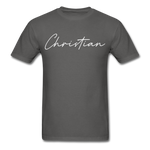 Christian County Cursive T-Shirt - charcoal