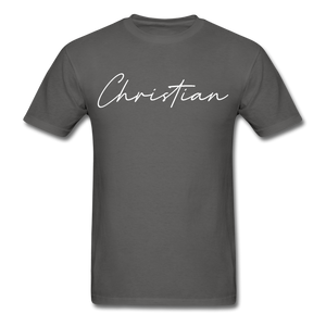 Christian County Cursive T-Shirt - charcoal