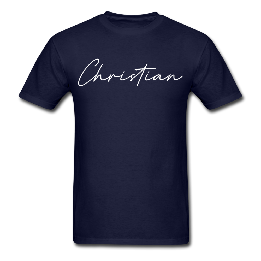 Christian County Cursive T-Shirt - navy