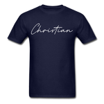 Christian County Cursive T-Shirt - navy