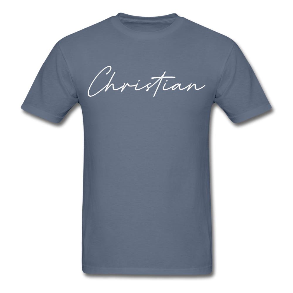 Christian County Cursive T-Shirt - denim