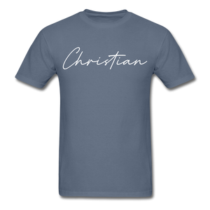 Christian County Cursive T-Shirt - denim