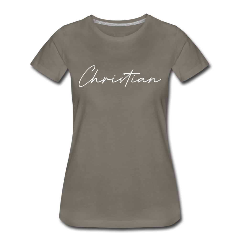 Christian County Cursive Women's T-Shirt - asphalt gray