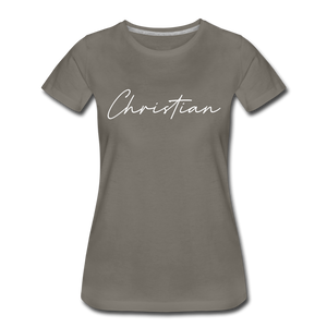 Christian County Cursive Women's T-Shirt - asphalt gray