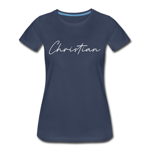 Christian County Cursive Women's T-Shirt - navy