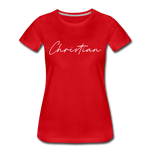 Christian County Cursive Women's T-Shirt - red