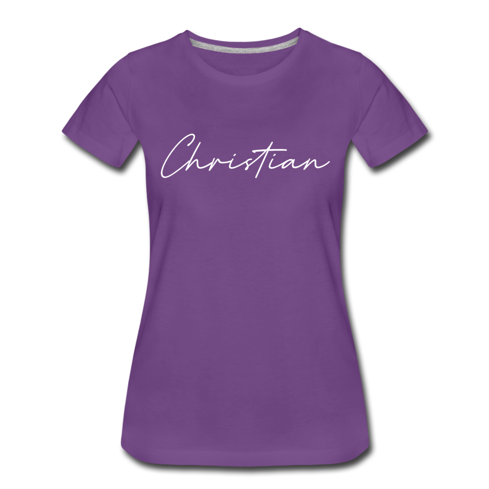Christian County Cursive Women's T-Shirt - purple