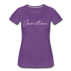 Christian County Cursive Women's T-Shirt - purple
