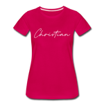 Christian County Cursive Women's T-Shirt - dark pink