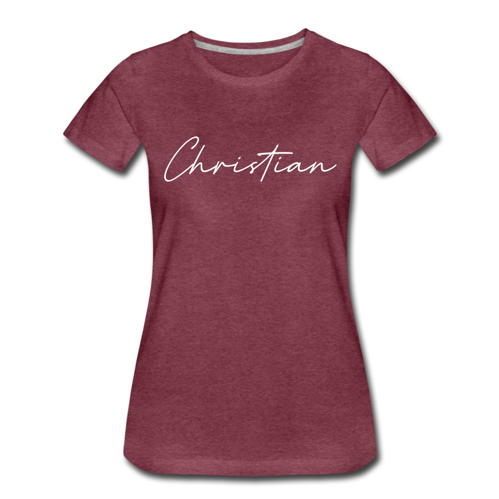 Christian County Cursive Women's T-Shirt - heather burgundy