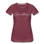 Christian County Cursive Women's T-Shirt - heather burgundy