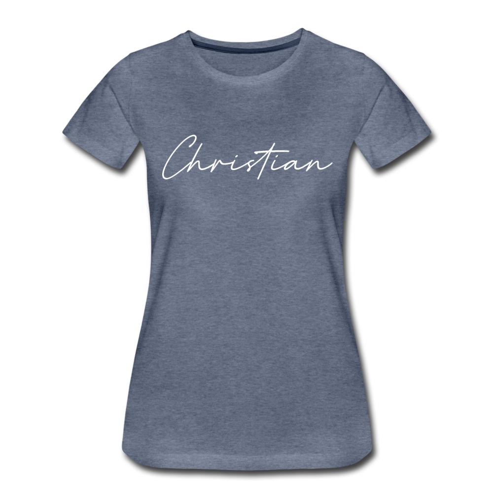 Christian County Cursive Women's T-Shirt - heather blue