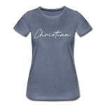 Christian County Cursive Women's T-Shirt - heather blue