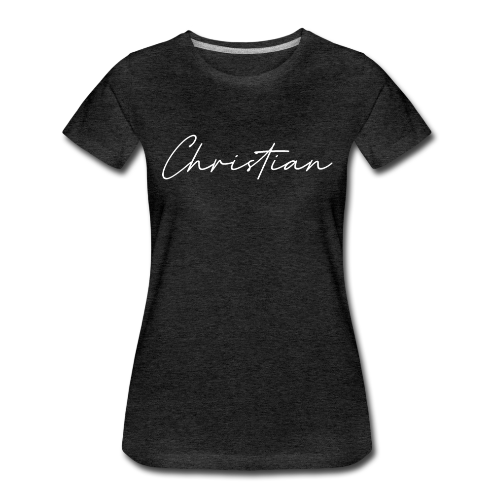 Christian County Cursive Women's T-Shirt - charcoal gray