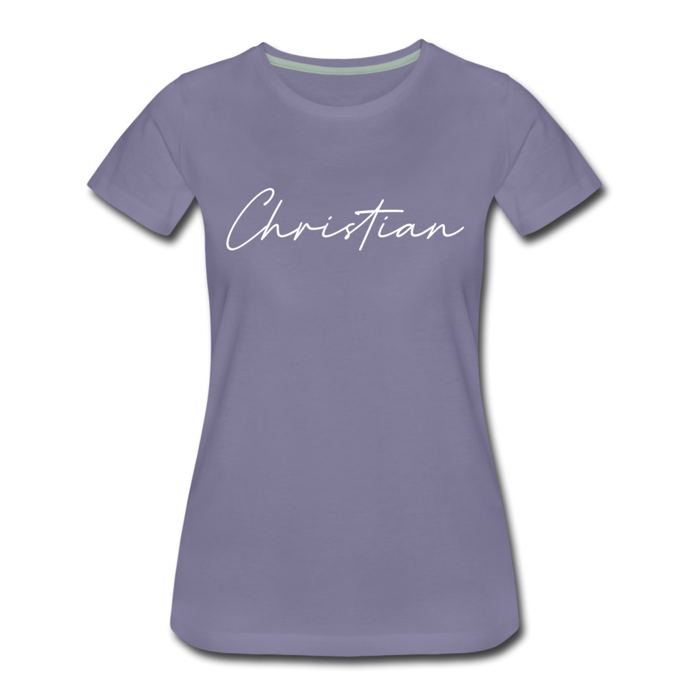 Christian County Cursive Women's T-Shirt - washed violet