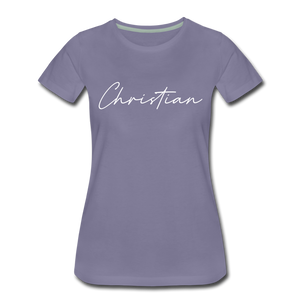 Christian County Cursive Women's T-Shirt - washed violet
