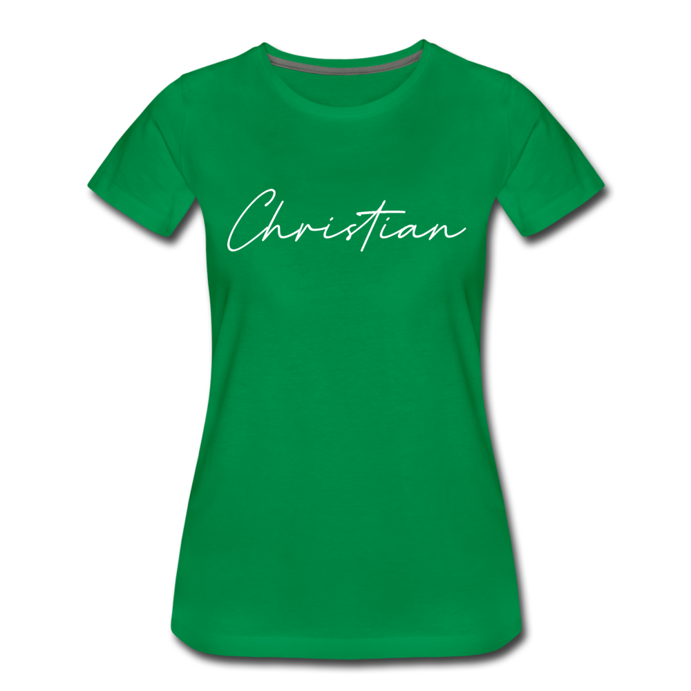 Christian County Cursive Women's T-Shirt - kelly green