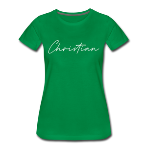 Christian County Cursive Women's T-Shirt - kelly green
