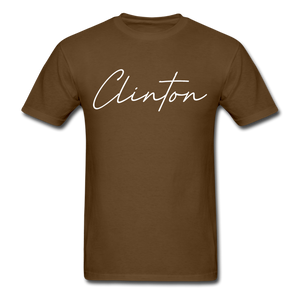 Clinton County Cursive T-Shirt - brown