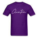 Clinton County Cursive T-Shirt - purple