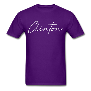 Clinton County Cursive T-Shirt - purple