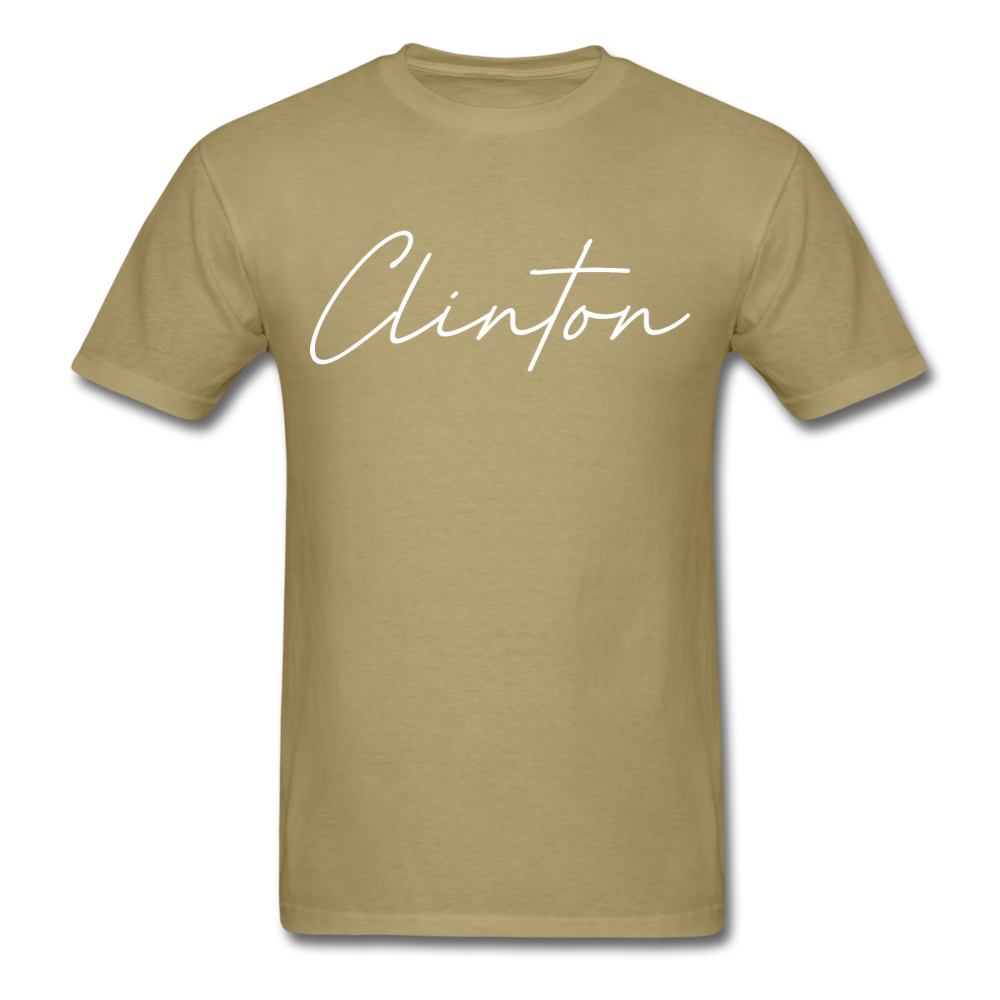 Clinton County Cursive T-Shirt - khaki