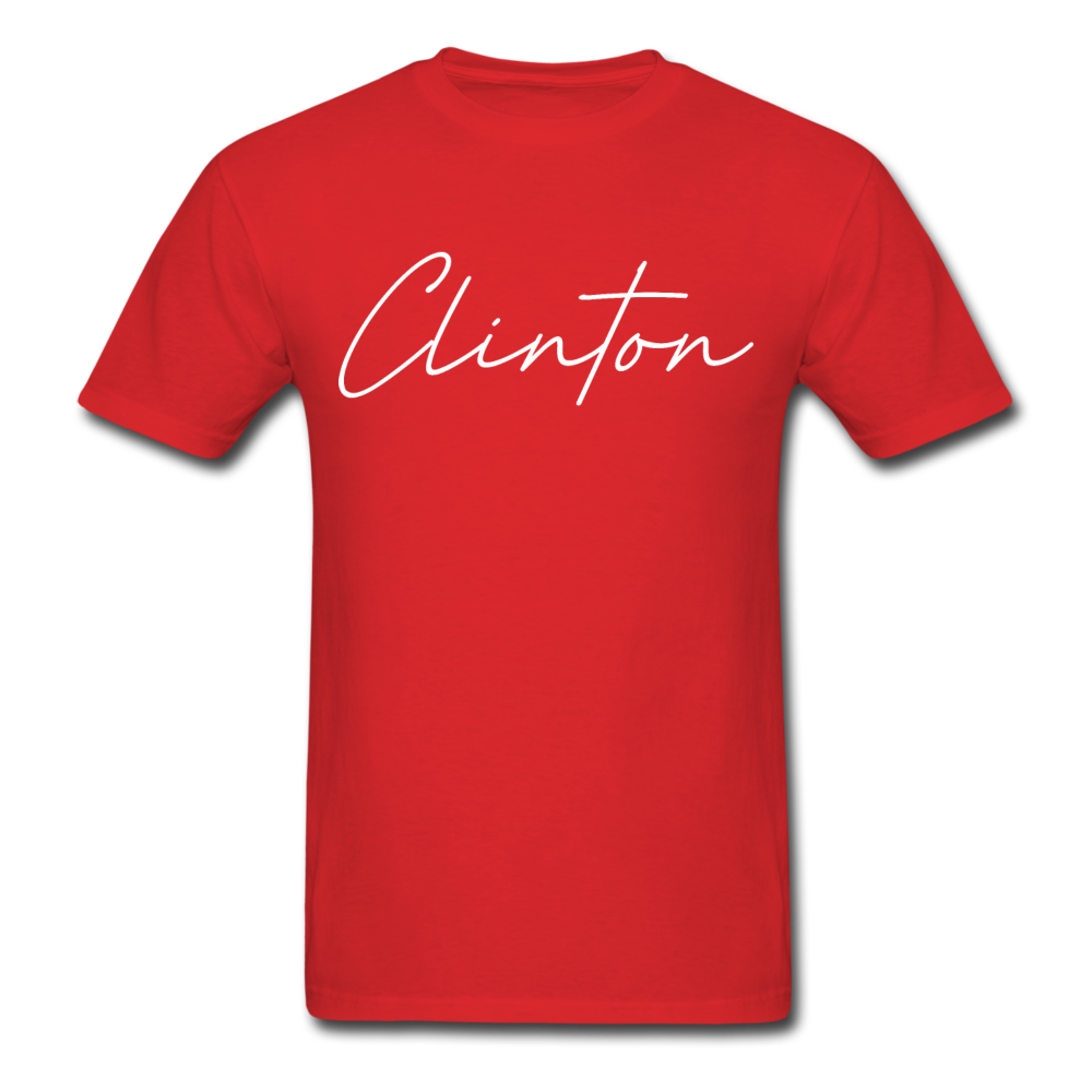 Clinton County Cursive T-Shirt - red