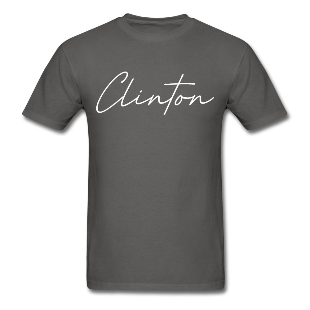 Clinton County Cursive T-Shirt - charcoal