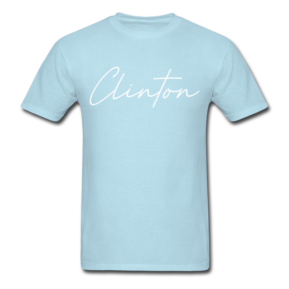 Clinton County Cursive T-Shirt - powder blue