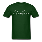 Clinton County Cursive T-Shirt - forest green