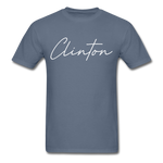 Clinton County Cursive T-Shirt - denim