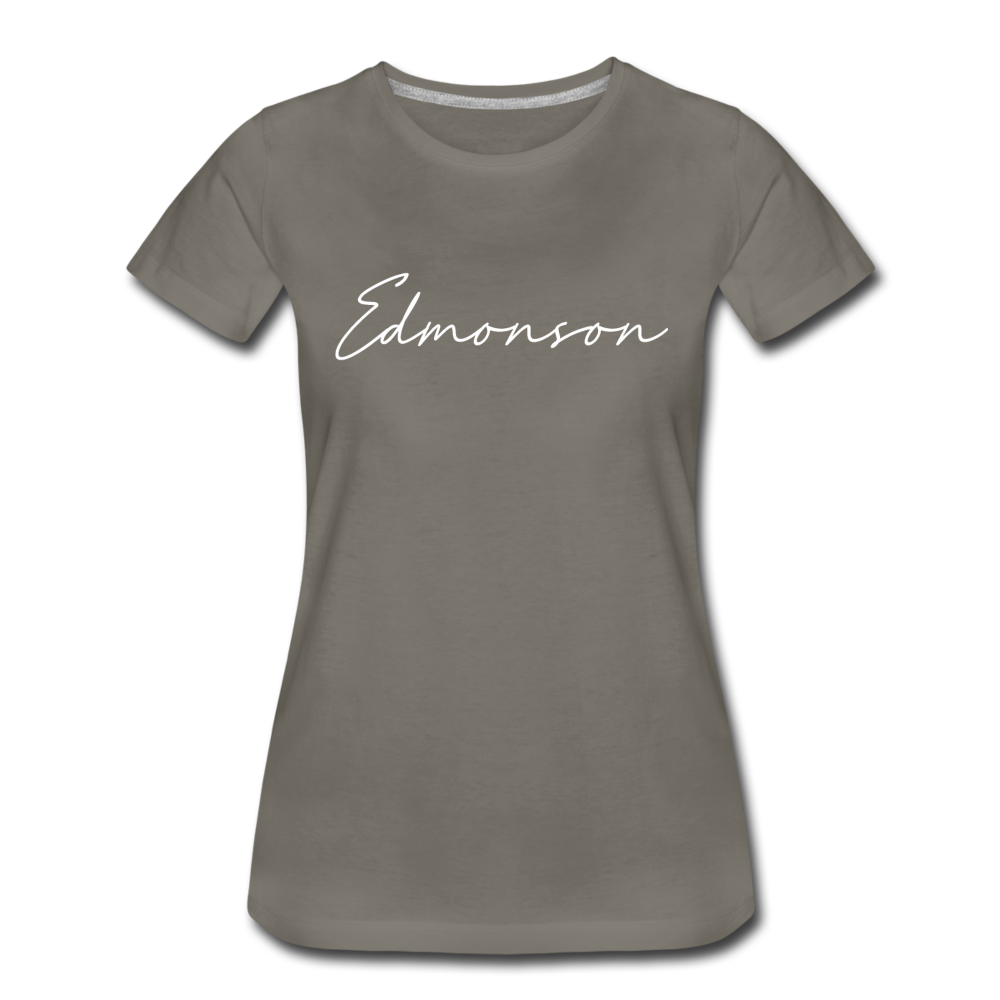 Edmonson County Cursive Women's T-Shirt - asphalt gray