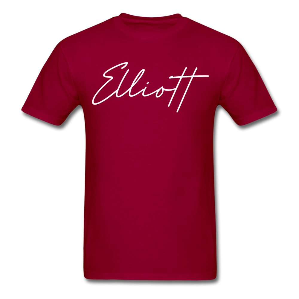 Elliott County Cursive T-Shirt - dark red