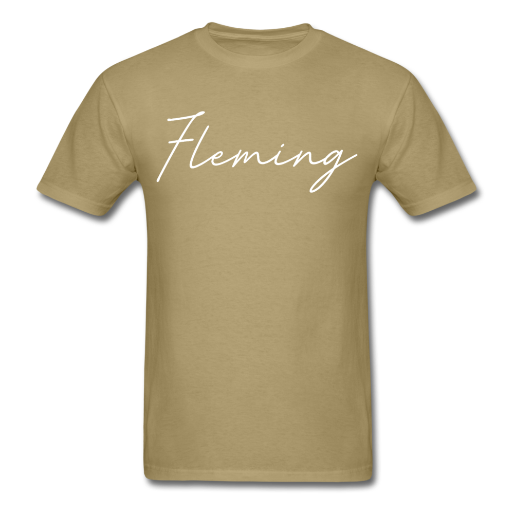 Fleming County Cursive T-Shirt - khaki