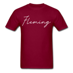 Fleming County Cursive T-Shirt - burgundy