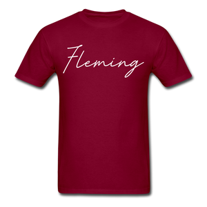 Fleming County Cursive T-Shirt - burgundy