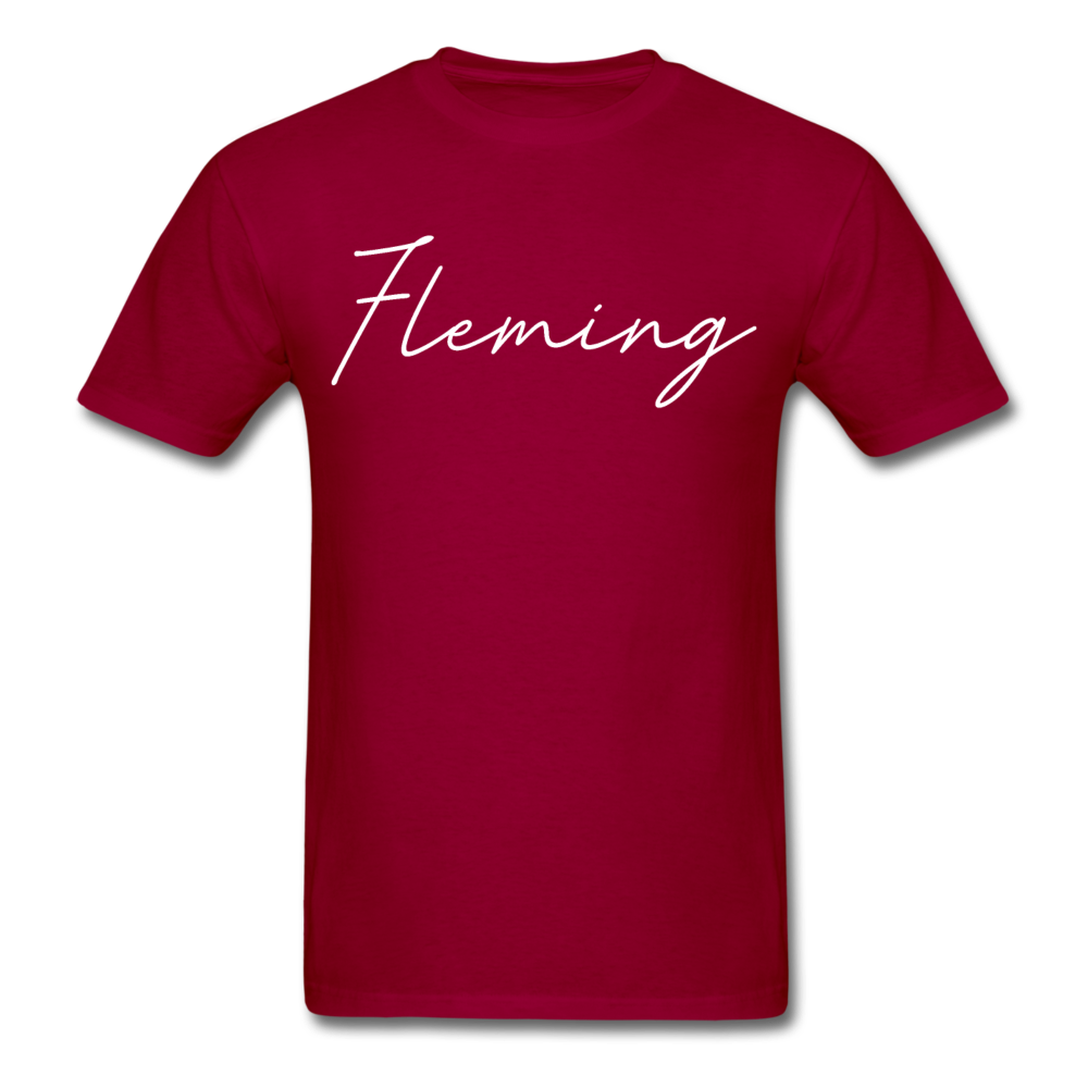 Fleming County Cursive T-Shirt - dark red