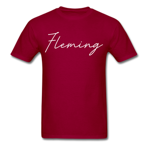 Fleming County Cursive T-Shirt - dark red