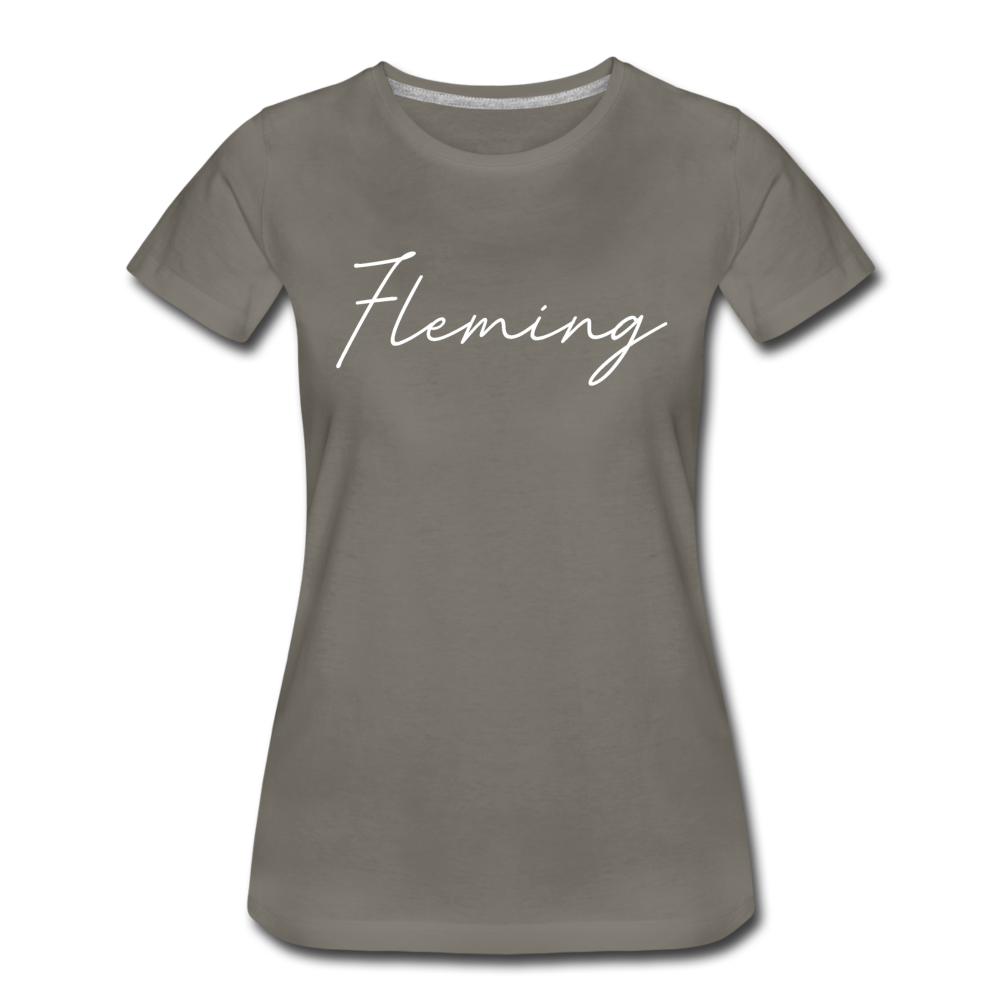 Fleming County Cursive Women's T-Shirt - asphalt gray