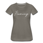 Fleming County Cursive Women's T-Shirt - asphalt gray