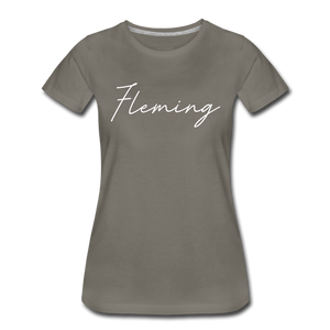 Fleming County Cursive Women's T-Shirt - asphalt gray