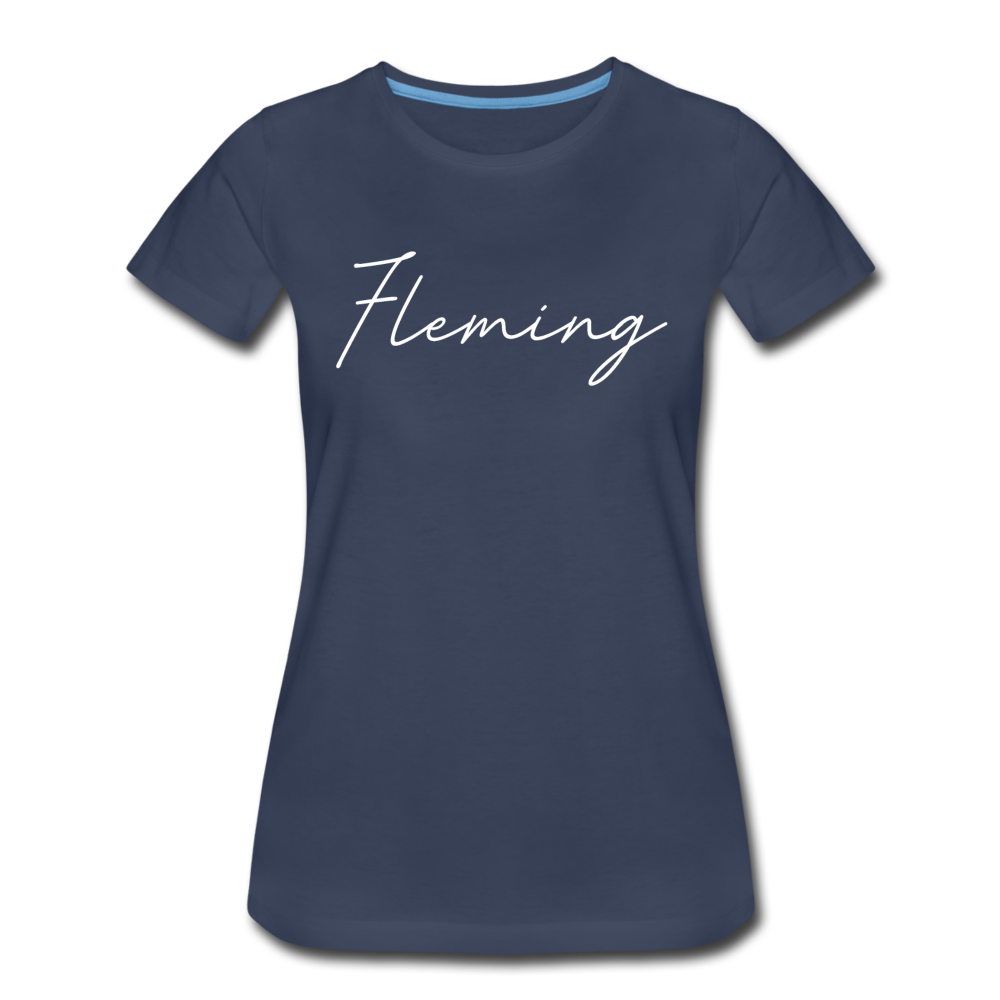 Fleming County Cursive Women's T-Shirt - navy