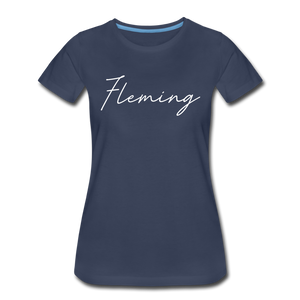 Fleming County Cursive Women's T-Shirt - navy