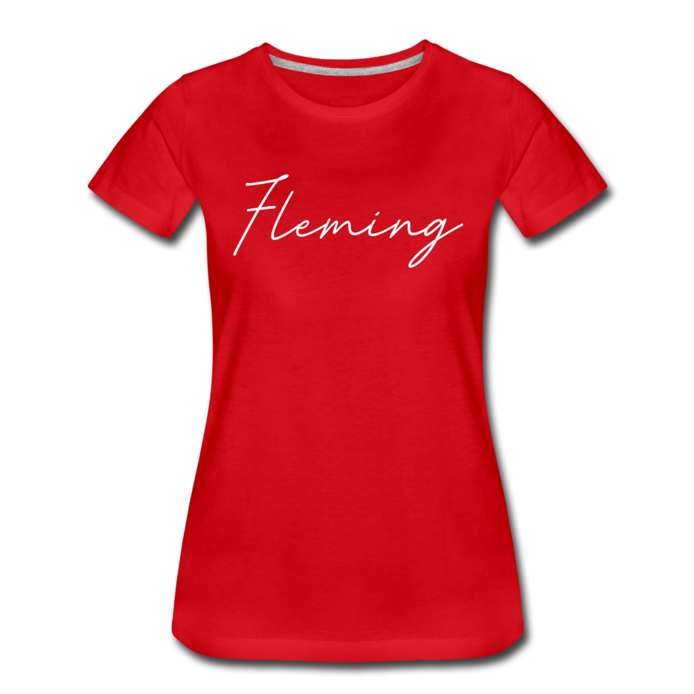 Fleming County Cursive Women's T-Shirt - red