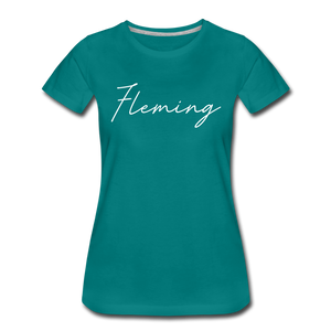 Fleming County Cursive Women's T-Shirt - teal