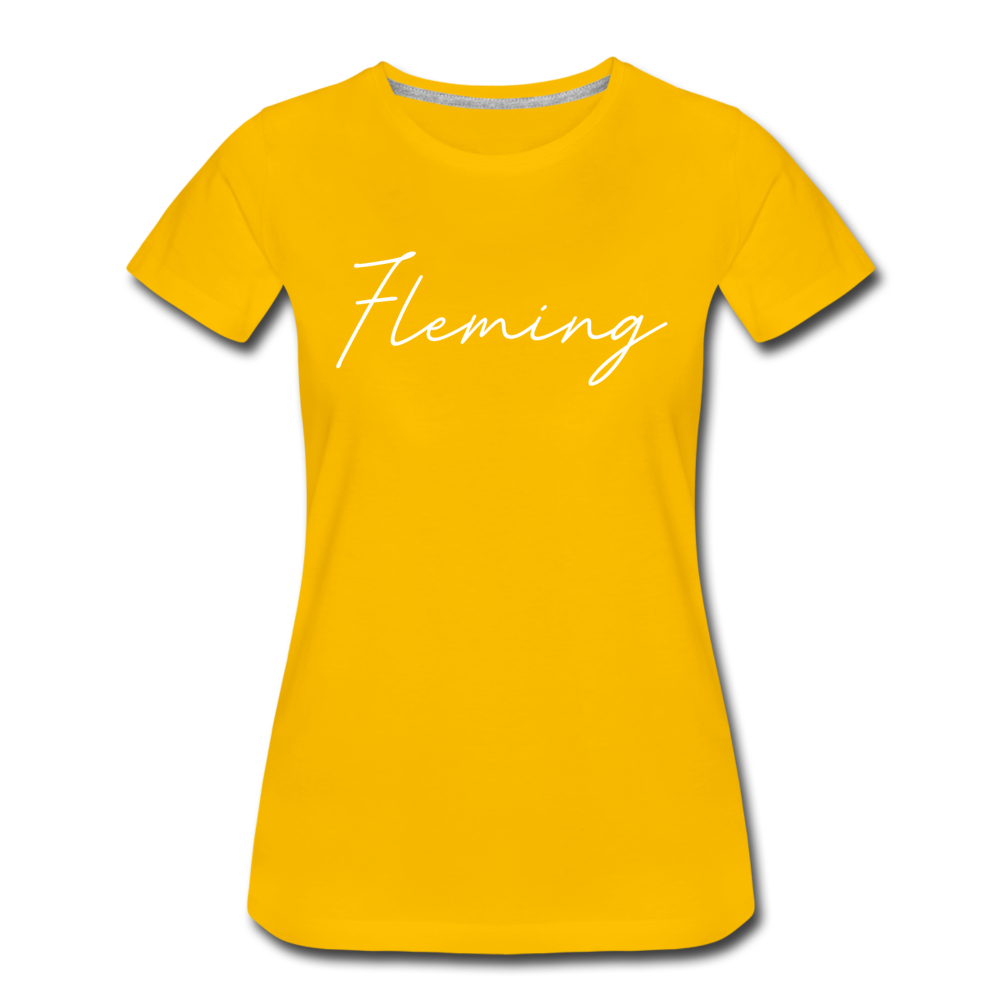 Fleming County Cursive Women's T-Shirt - sun yellow