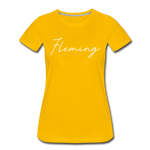 Fleming County Cursive Women's T-Shirt - sun yellow