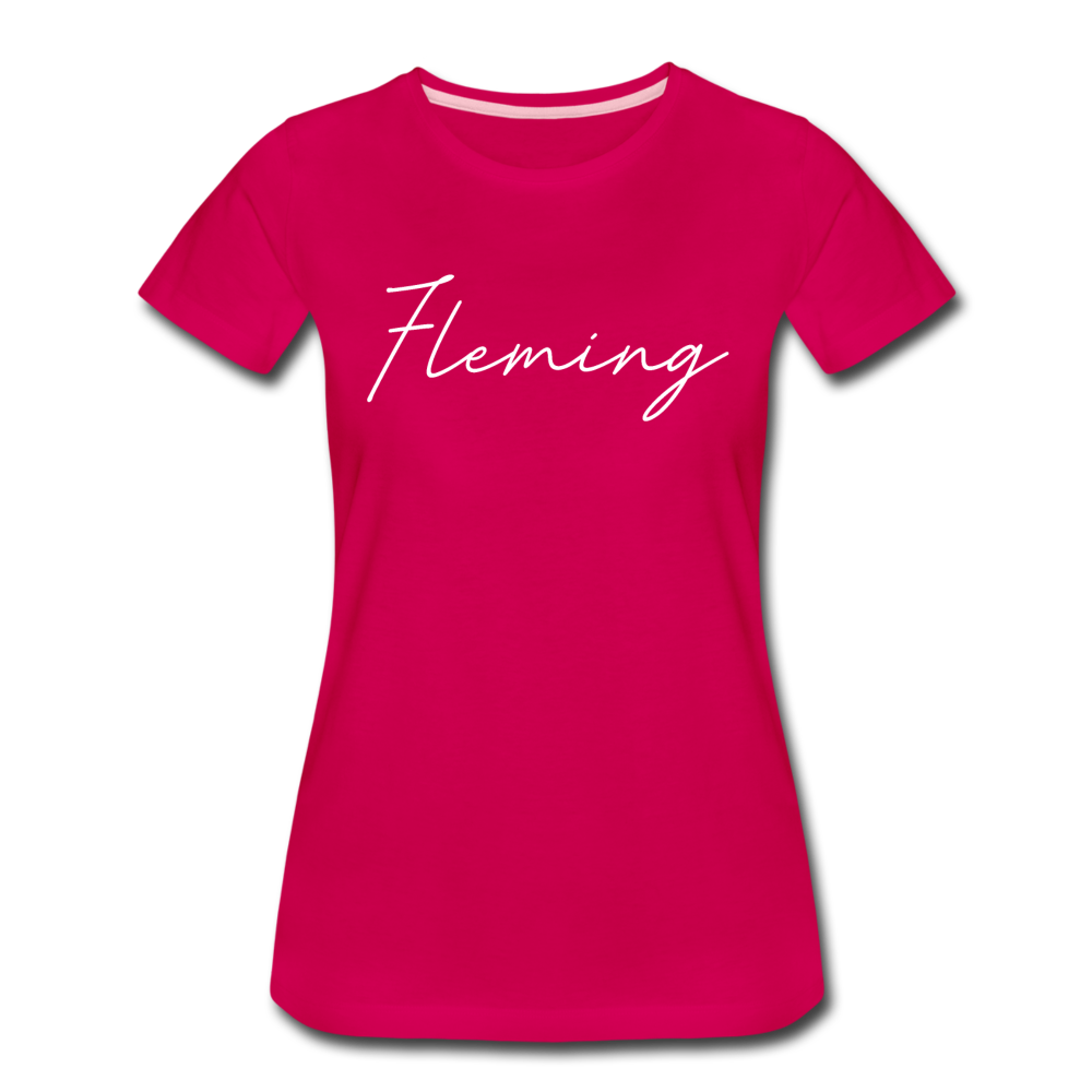 Fleming County Cursive Women's T-Shirt - dark pink