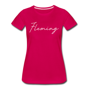 Fleming County Cursive Women's T-Shirt - dark pink