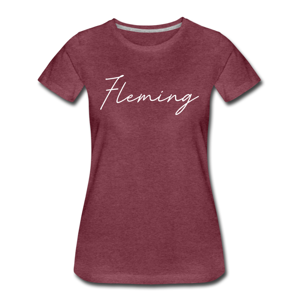 Fleming County Cursive Women's T-Shirt - heather burgundy